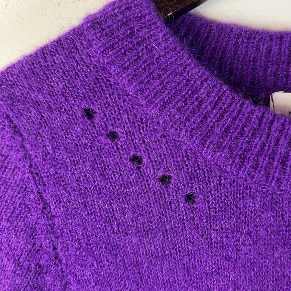 Maison Anje Sweater S Purple Wool Mohair Crew Neck - Picture 3 of 7